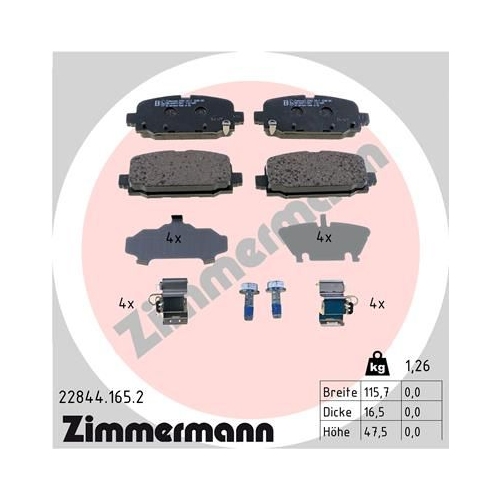 ZIMMERMANN Bremsbelagsatz, Scheibenbremse