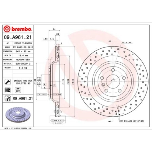 BREMBO Bremsscheibe PRIME LINE - UV Coated