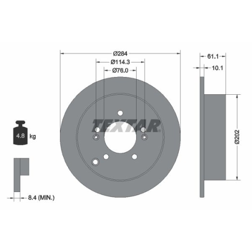 TEXTAR Bremsscheibe PRO