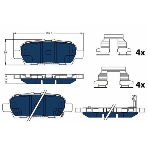 TRW Bremsbelagsatz, Scheibenbremse ELECTRIC BLUE