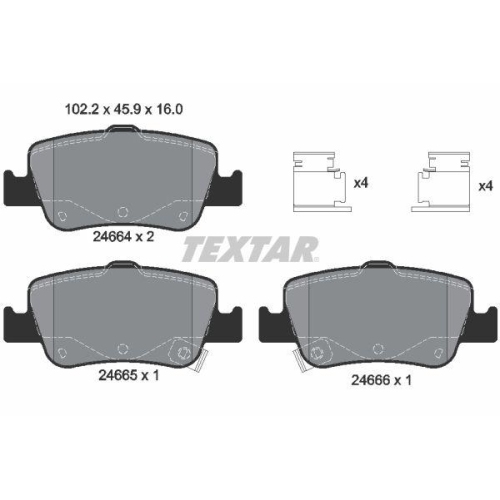 TEXTAR Bremsbelagsatz, Scheibenbremse Q+