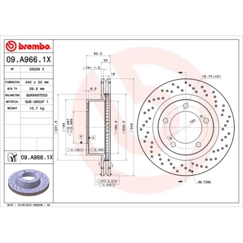 BREMBO Bremsscheibe XTRA LINE - Xtra