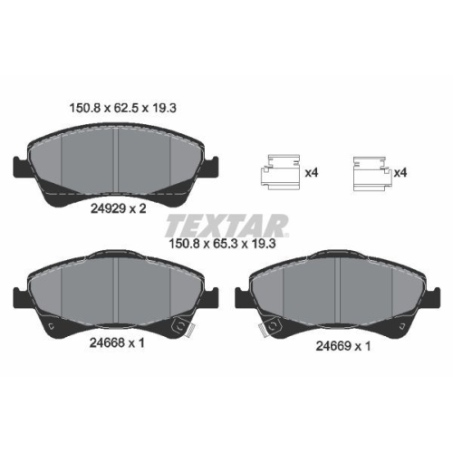 TEXTAR Bremsbelagsatz, Scheibenbremse Q+