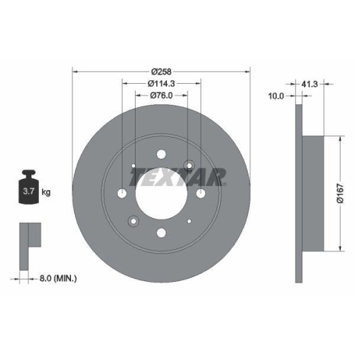 TEXTAR Bremsscheibe PRO