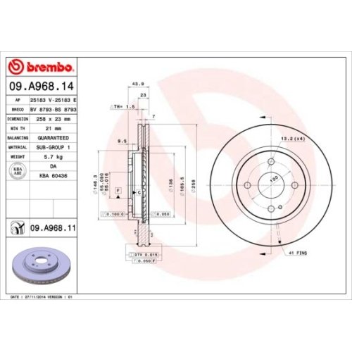 BREMBO Bremsscheibe PRIME LINE - UV Coated