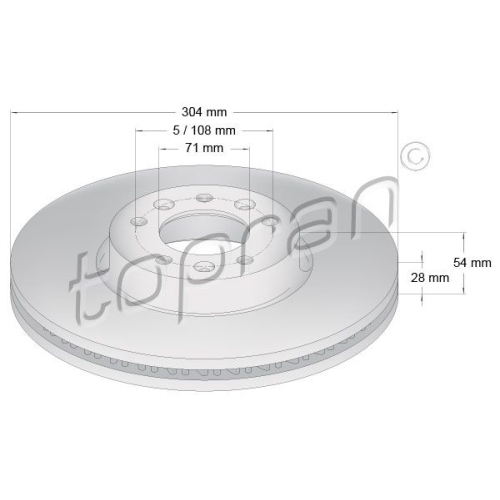 TOPRAN Bremsscheibe COATED