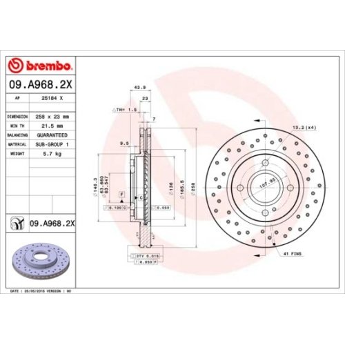 BREMBO Bremsscheibe XTRA LINE - Xtra