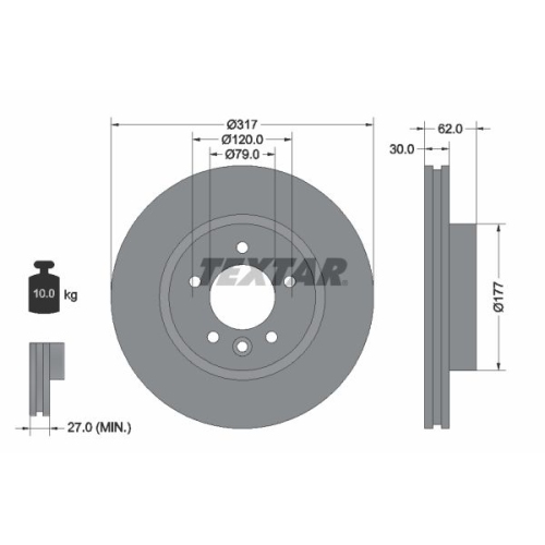 TEXTAR Bremsscheibe PRO+