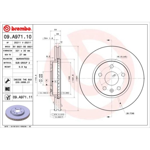 BREMBO Bremsscheibe PRIME LINE - UV Coated