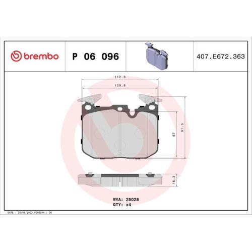 BREMBO Bremsbelagsatz, Scheibenbremse PRIME LINE