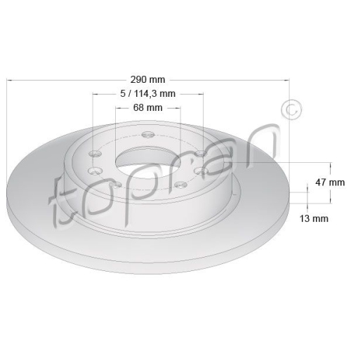 TOPRAN Bremsscheibe COATED