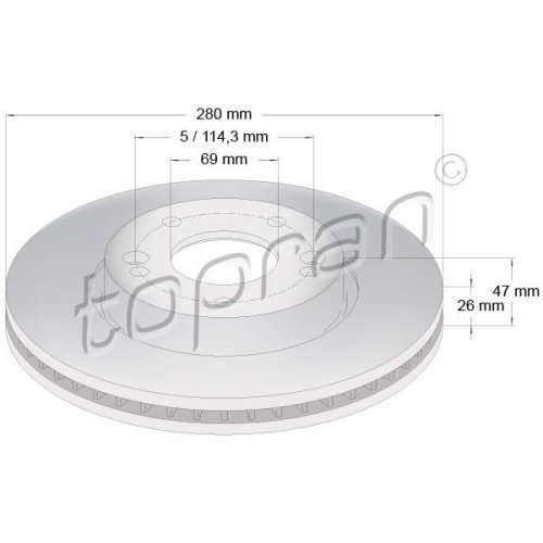 TOPRAN Bremsscheibe COATED