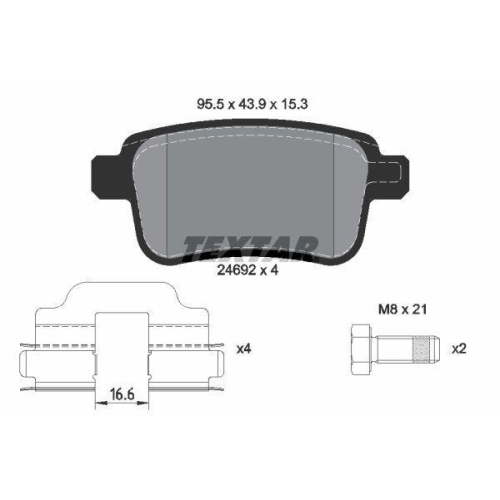 TEXTAR Bremsbelagsatz, Scheibenbremse