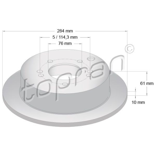 TOPRAN Bremsscheibe COATED