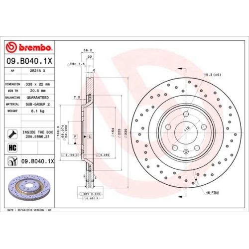 BREMBO Bremsscheibe XTRA LINE - Xtra