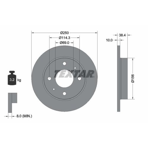 TEXTAR Bremsscheibe PRO