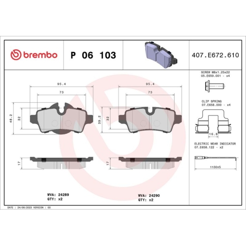 BREMBO Bremsbelagsatz, Scheibenbremse PRIME LINE