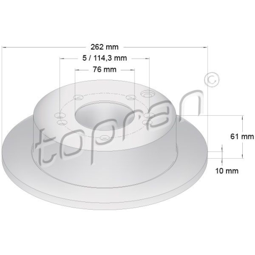 TOPRAN Bremsscheibe COATED