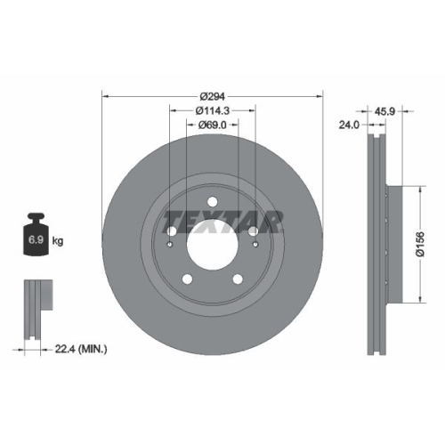 TEXTAR Bremsscheibe PRO