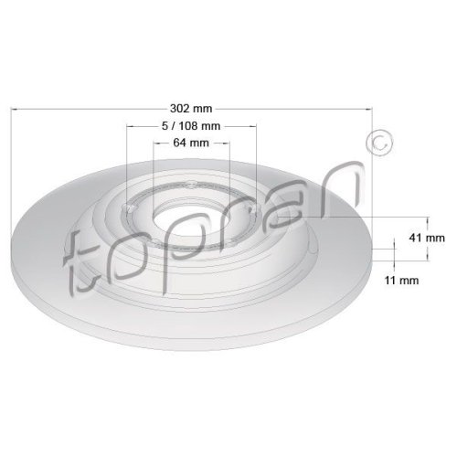 TOPRAN Bremsscheibe COATED