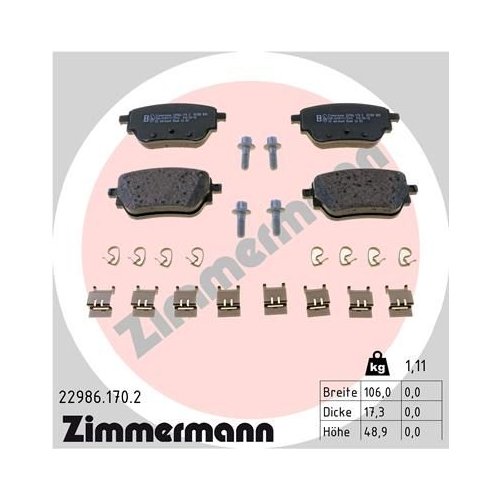 ZIMMERMANN Bremsbelagsatz, Scheibenbremse