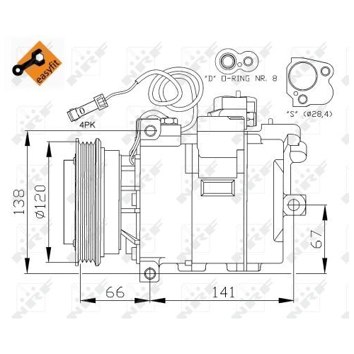 NRF Kompressor, Klimaanlage EASY FIT