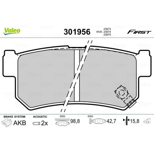 VALEO Bremsbelagsatz, Scheibenbremse FIRST