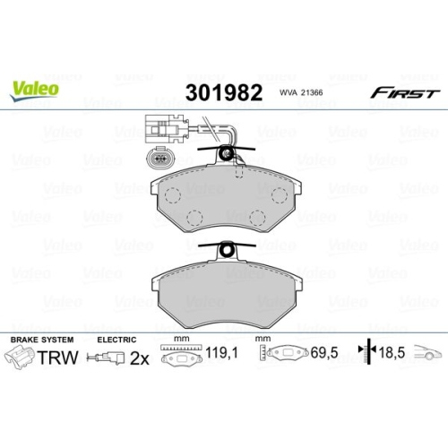 VALEO Bremsbelagsatz, Scheibenbremse FIRST