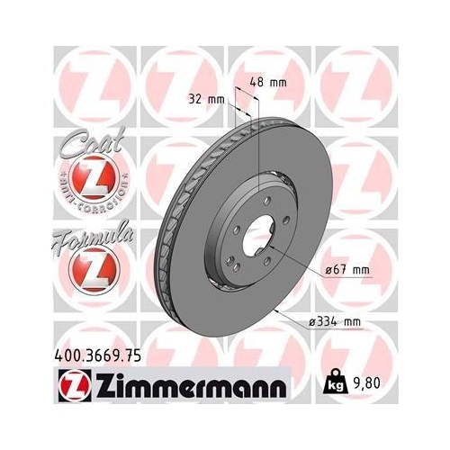 ZIMMERMANN Bremsscheibe FORMULA Z