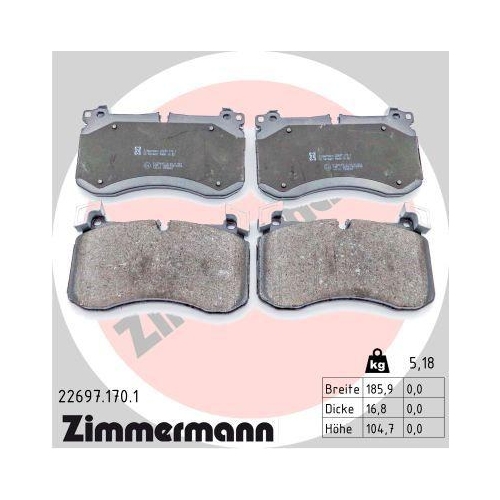 ZIMMERMANN Bremsbelagsatz, Scheibenbremse