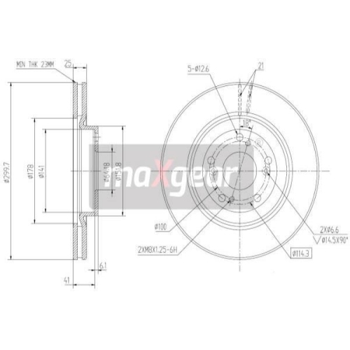 MAXGEAR Bremsscheibe