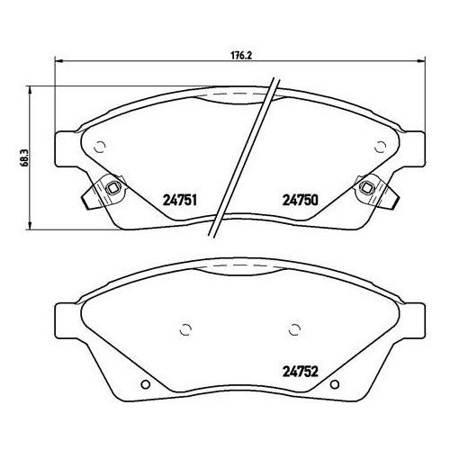 BREMBO Bremsbelagsatz, Scheibenbremse PRIME LINE