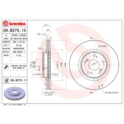 BREMBO Bremsscheibe PRIME LINE - UV Coated