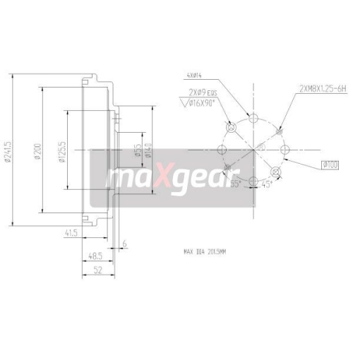 MAXGEAR Bremstrommel