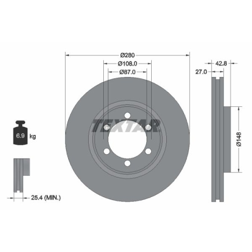 TEXTAR Bremsscheibe PRO