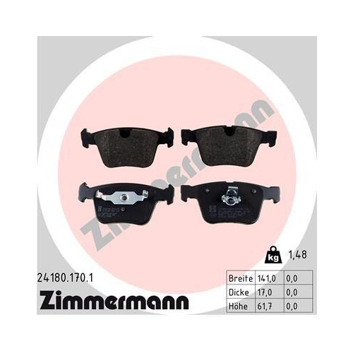 ZIMMERMANN Bremsbelagsatz, Scheibenbremse