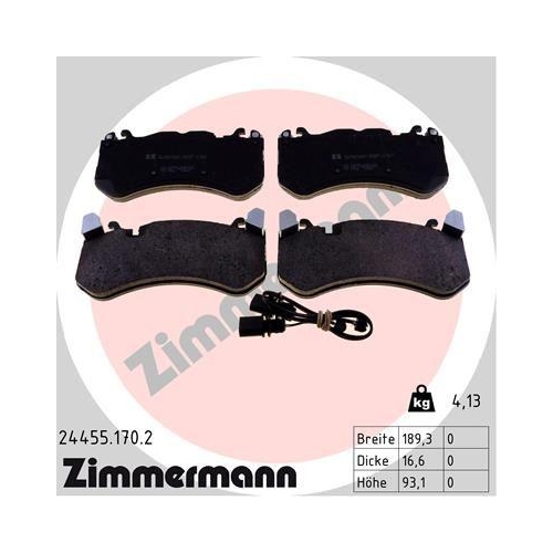 ZIMMERMANN Bremsbelagsatz, Scheibenbremse