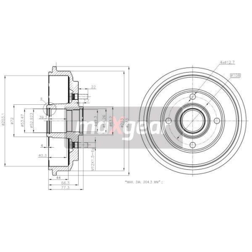 MAXGEAR Bremstrommel