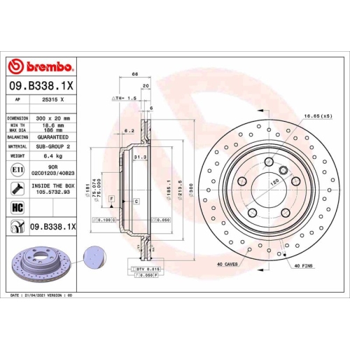 BREMBO Bremsscheibe XTRA LINE - Xtra