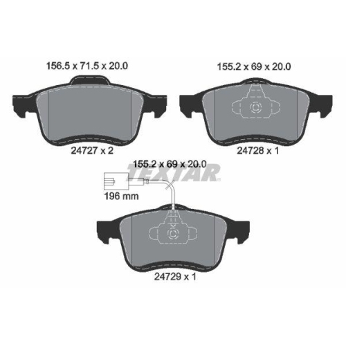 TEXTAR Bremsbelagsatz, Scheibenbremse Q+
