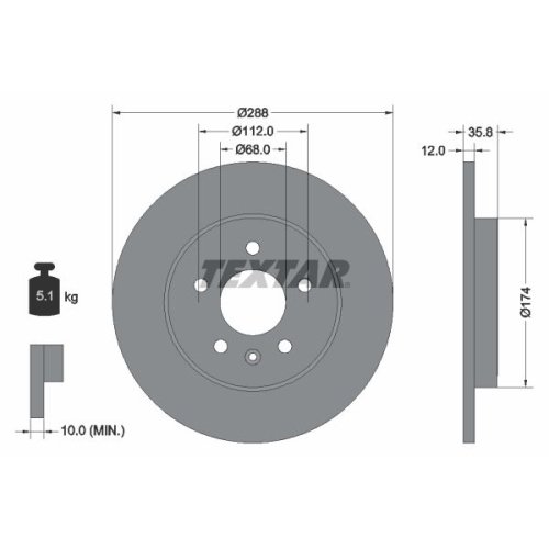 TEXTAR Bremsscheibe PRO