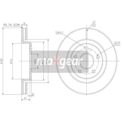 MAXGEAR Bremsscheibe