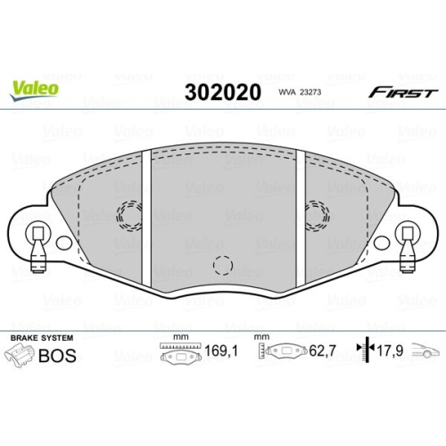 VALEO Bremsbelagsatz, Scheibenbremse FIRST