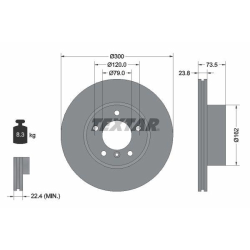 TEXTAR Bremsscheibe PRO+