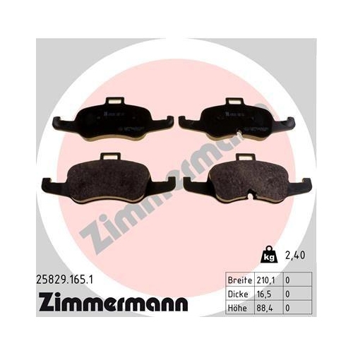 ZIMMERMANN Bremsbelagsatz, Scheibenbremse