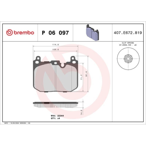 BREMBO Bremsbelagsatz, Scheibenbremse PRIME LINE