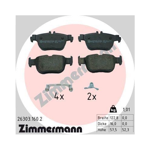 ZIMMERMANN Bremsbelagsatz, Scheibenbremse