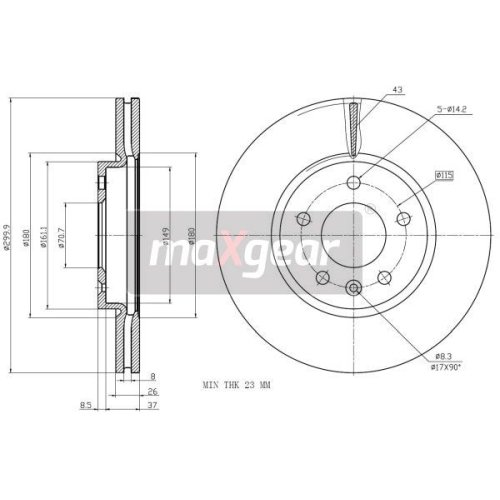 MAXGEAR Bremsscheibe