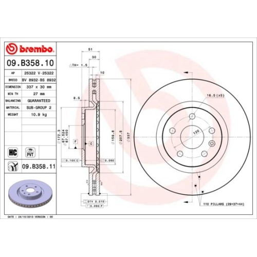 BREMBO Bremsscheibe PRIME LINE - UV Coated