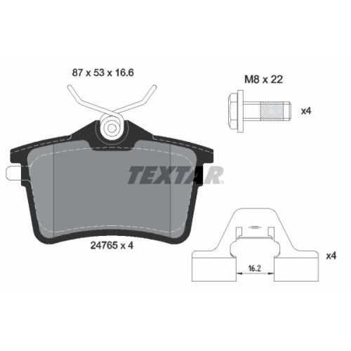 TEXTAR Bremsbelagsatz, Scheibenbremse